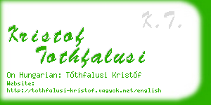 kristof tothfalusi business card